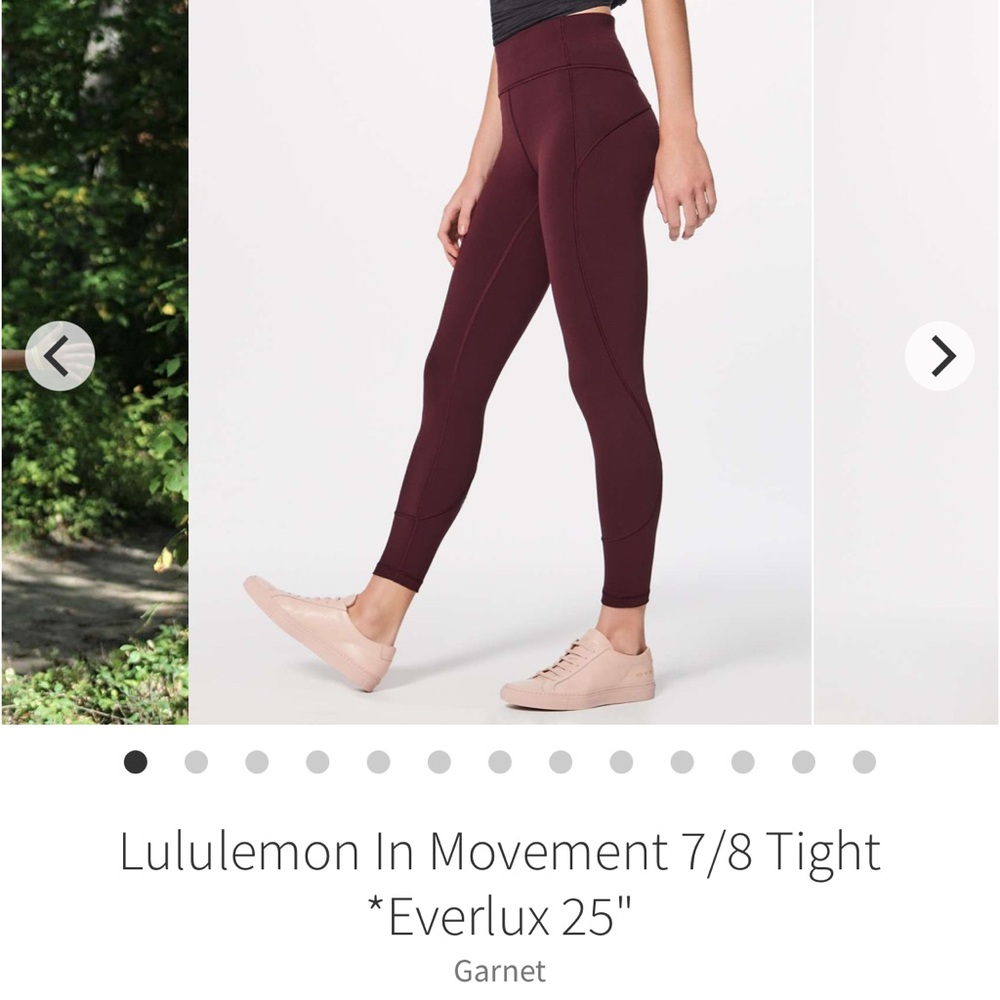 lululemon // In Movement 7/8 Tight Everlux 25" - Garnet